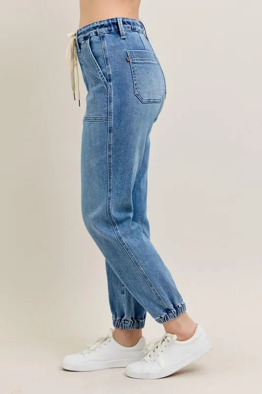 Judy Blue Full Size High Waist Denim Jogger Plus Size Carauana Store
