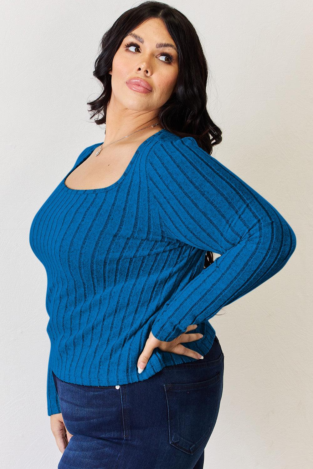 Basic Bae Full Size Ribbed Long Sleeve T-Shirt Carauana Store