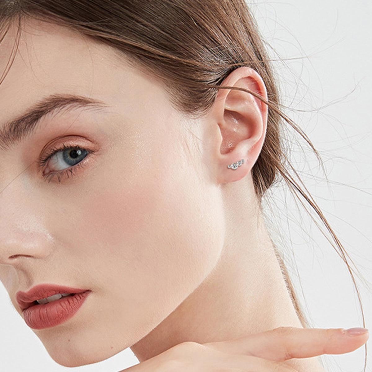 Moissanite 925 Sterling Silver Stud Earrings Carauana Store