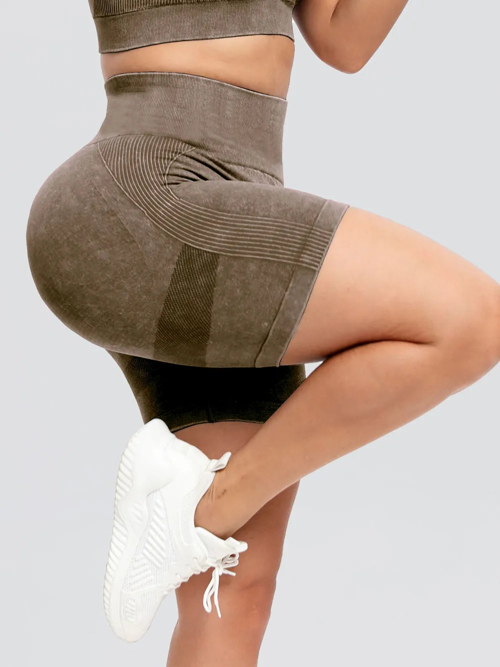 Washed High Waist Active Shorts Carauana Store