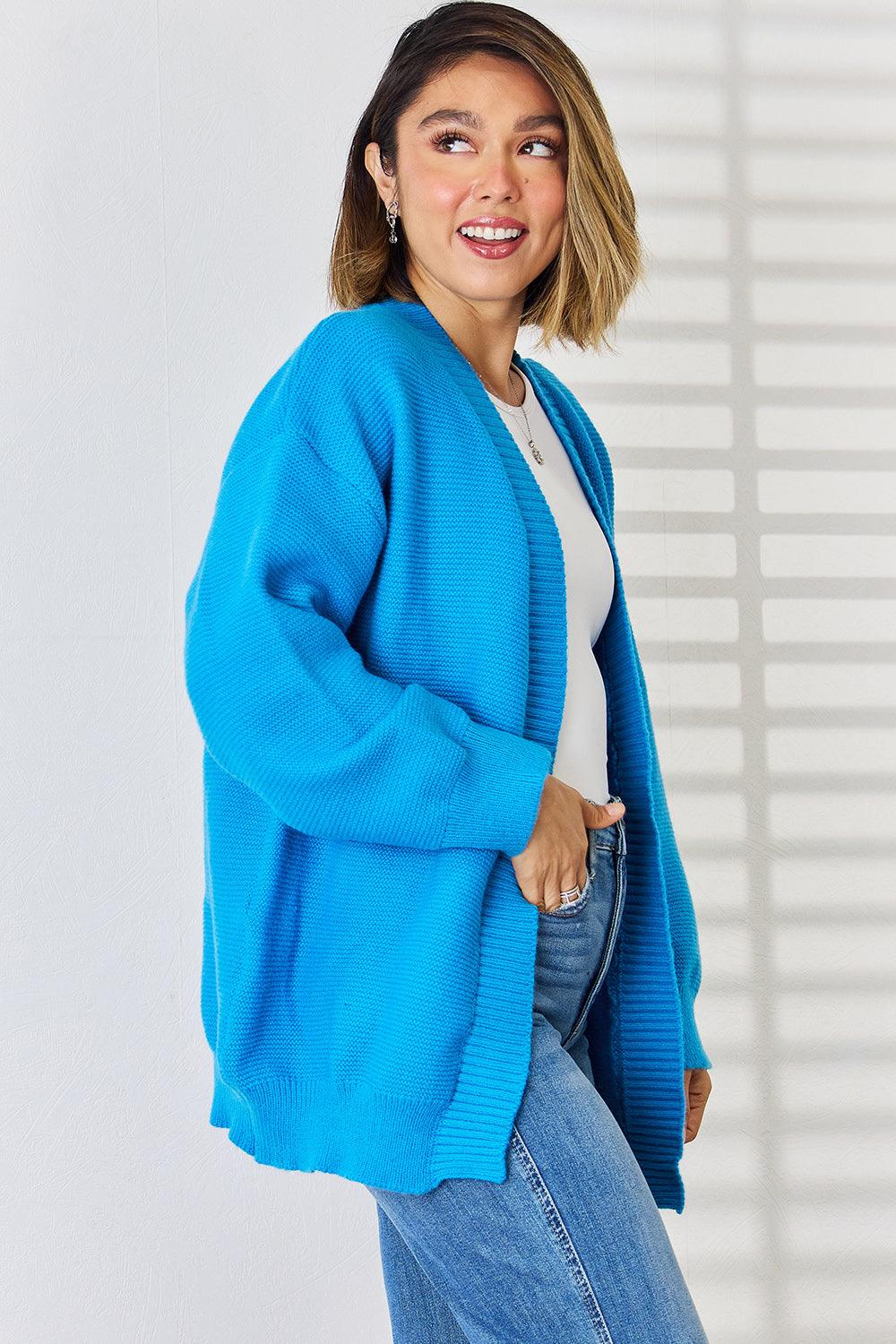 Open Front Dropped Shoulder Cardigan Carauana Store