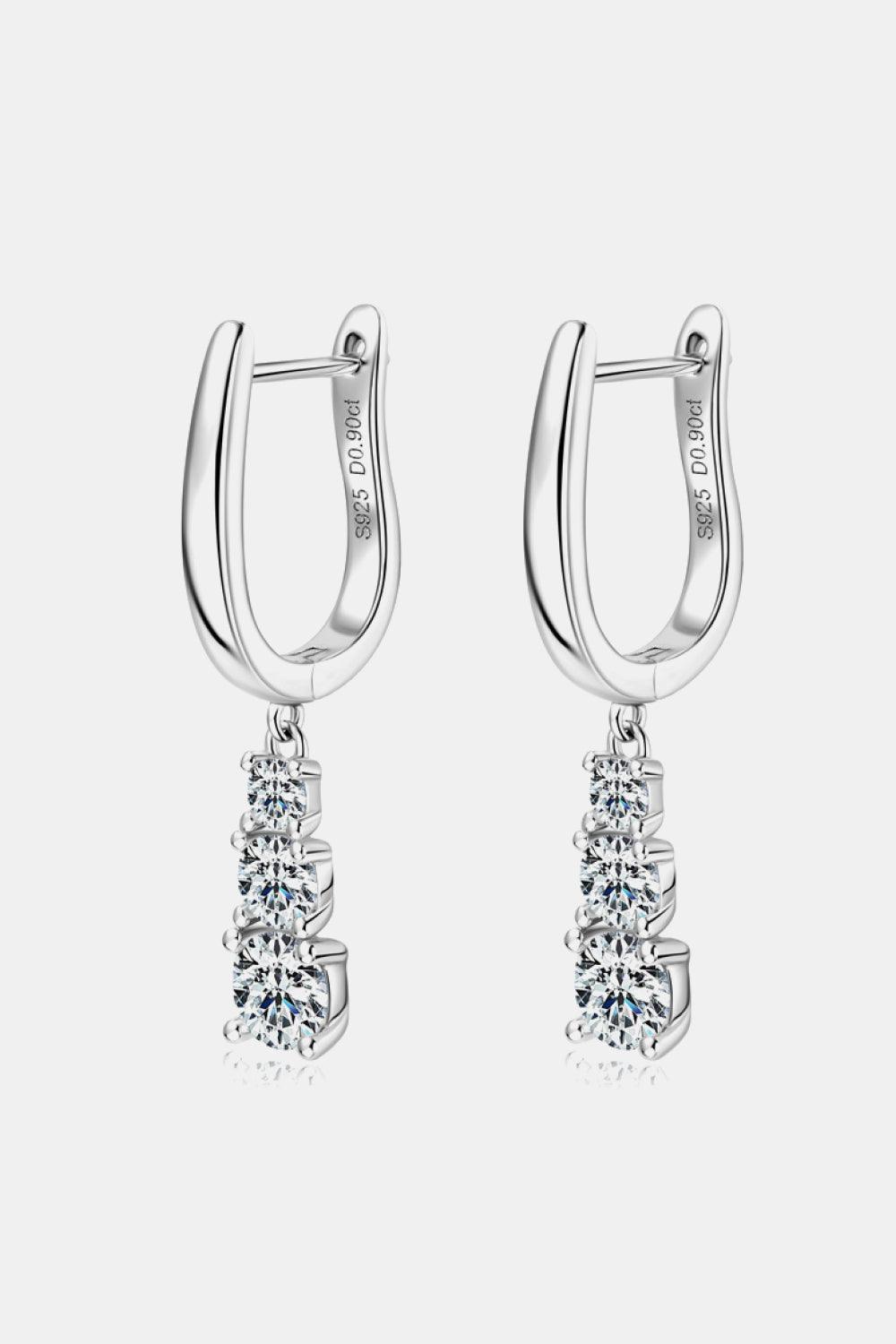 1.8 Carat Moissanite 925 Sterling Silver Drop Earrings Carauana Store