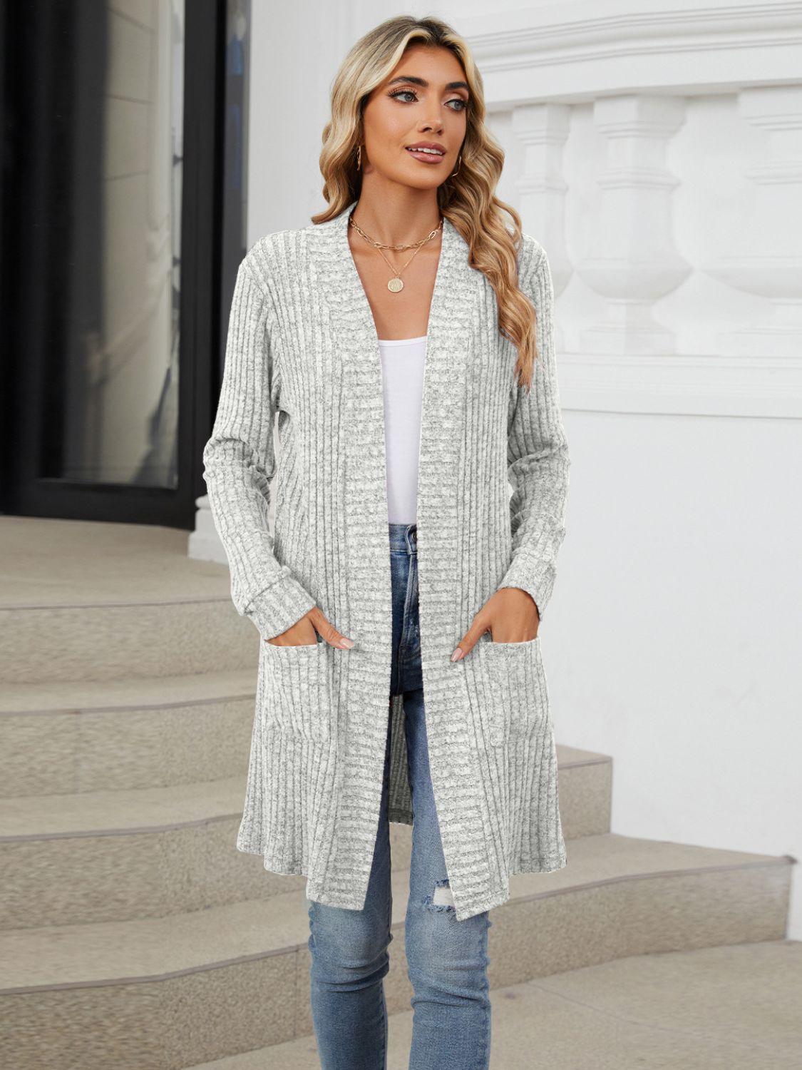 Open Front Long Sleeve Cardigan Carauana Store