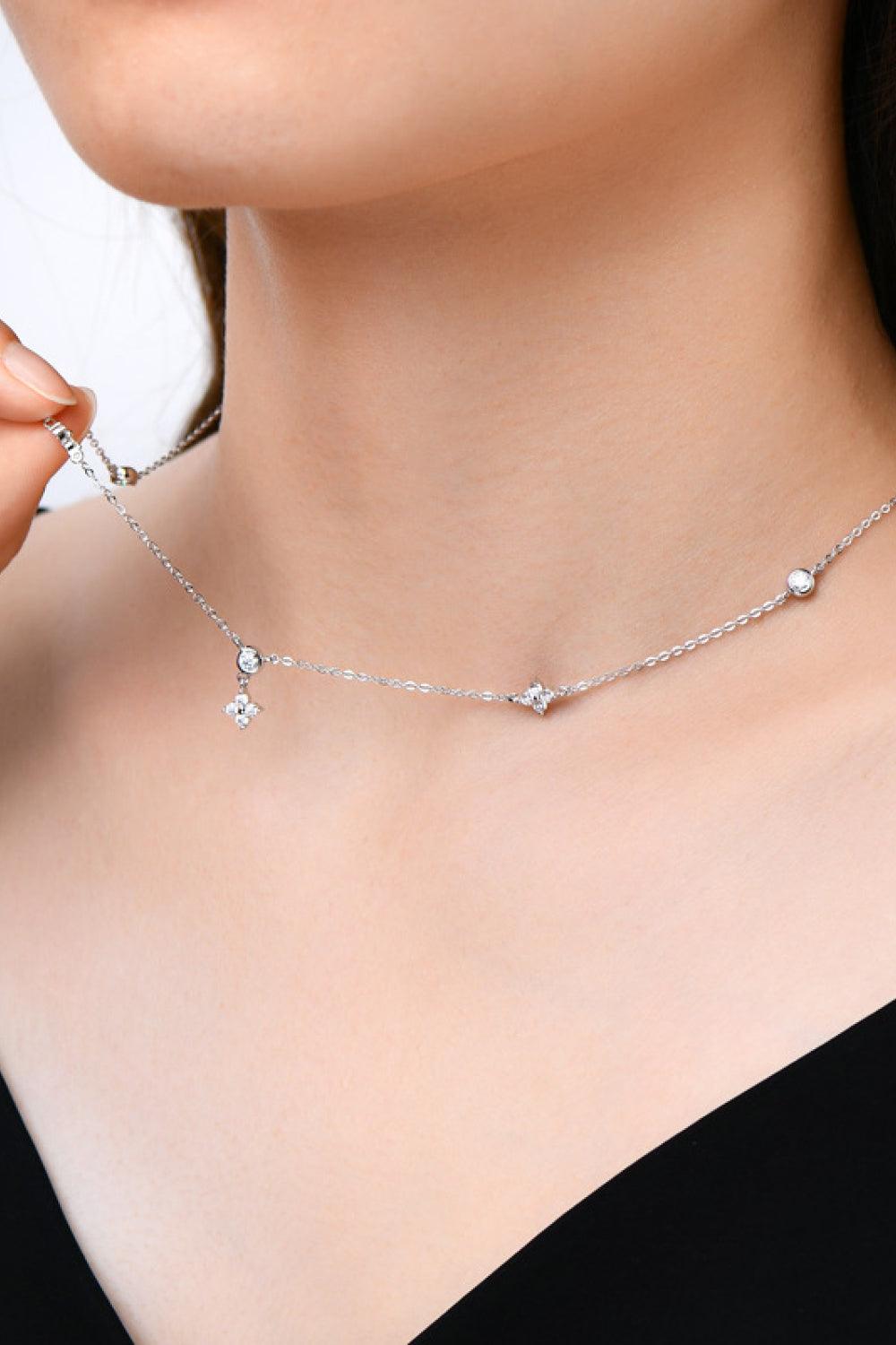 Moissanite 925 Sterling Silver Necklace Carauana Store