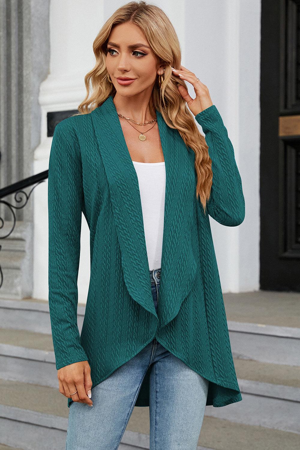 Open Front Long Sleeve Cardigan Carauana Store