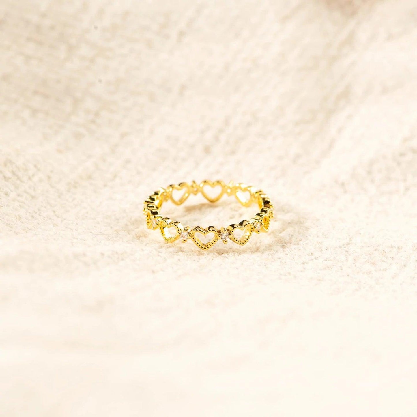 Heart Shape 18K Gold-Plated Ring Carauana Store