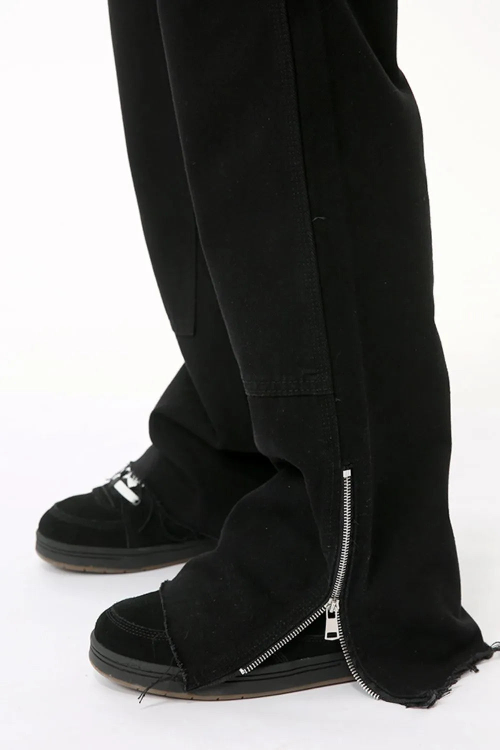 Men's Raw Hem Bootcut Jeans with Zip-Up Sides Carauana Store