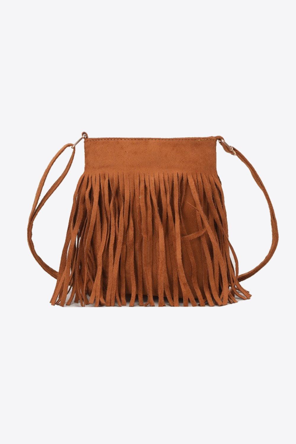 Adored PU Leather Crossbody Bag with Fringe Carauana Store