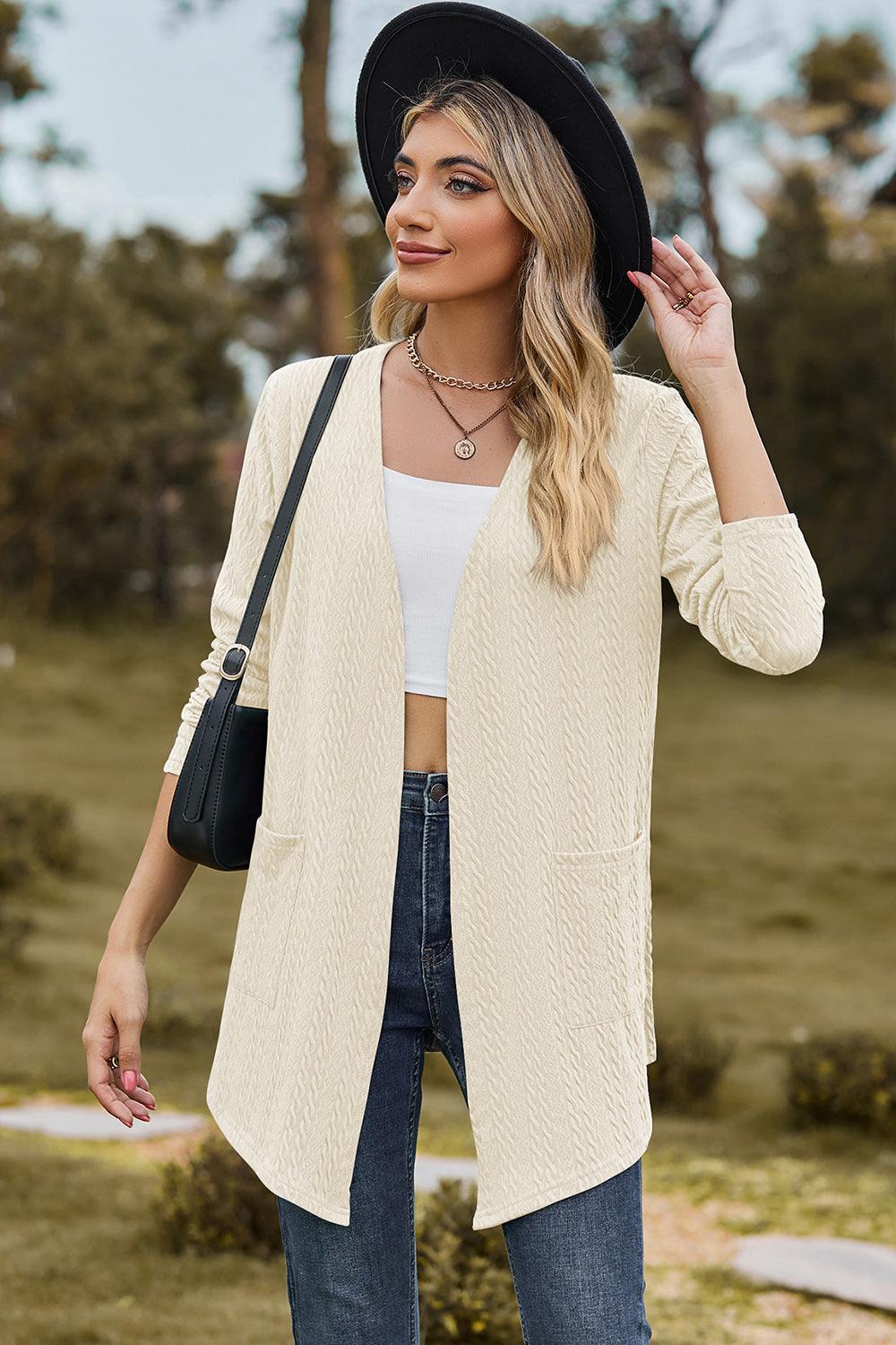 Open Front Long Sleeve Cardigan Carauana Store