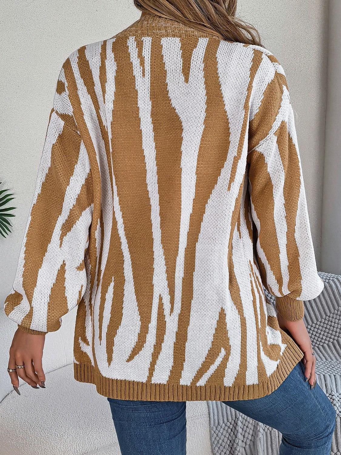 Open Front Animal Print Cardigan Carauana Store