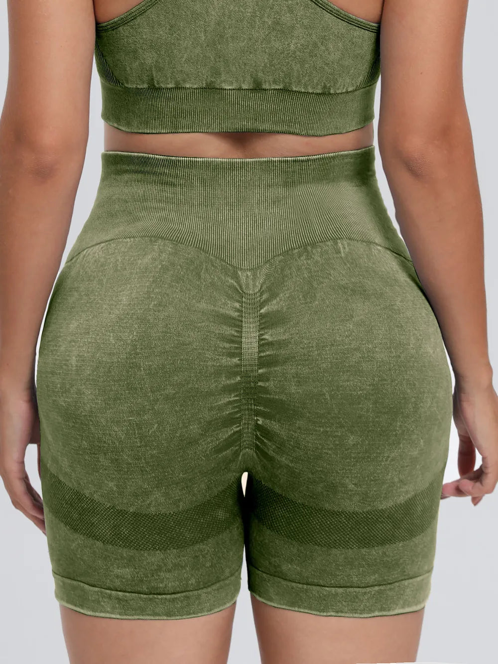 Washed High Waist Active Shorts Carauana Store