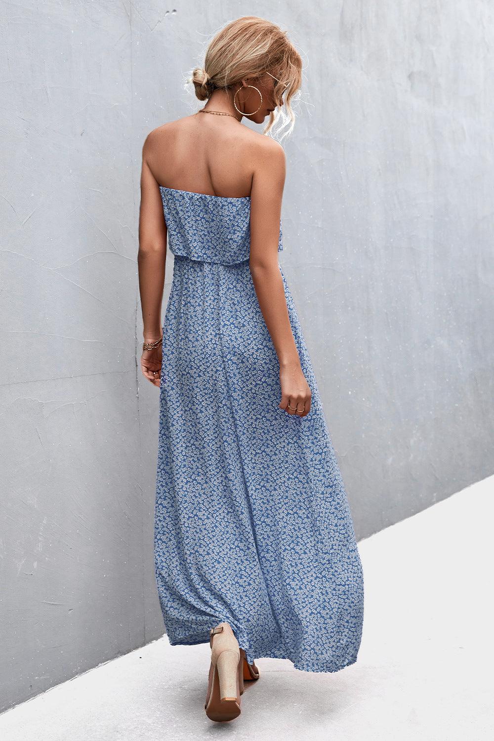 Strapless Split Maxi Dress Carauana Store