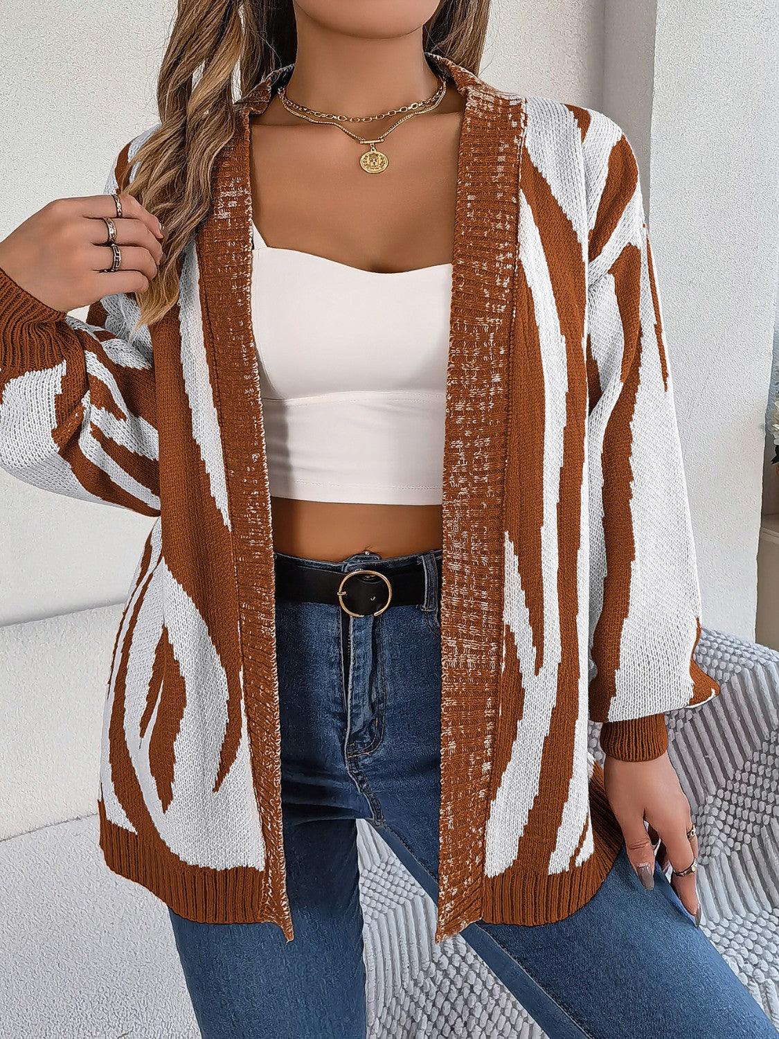 Open Front Animal Print Cardigan Carauana Store