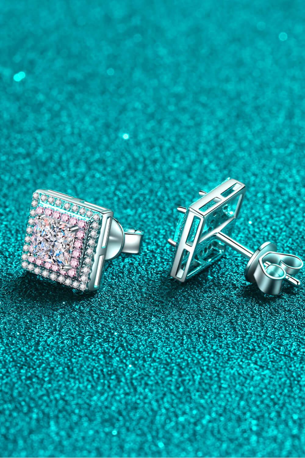 Moissanite Square Stud Earrings Carauana Store
