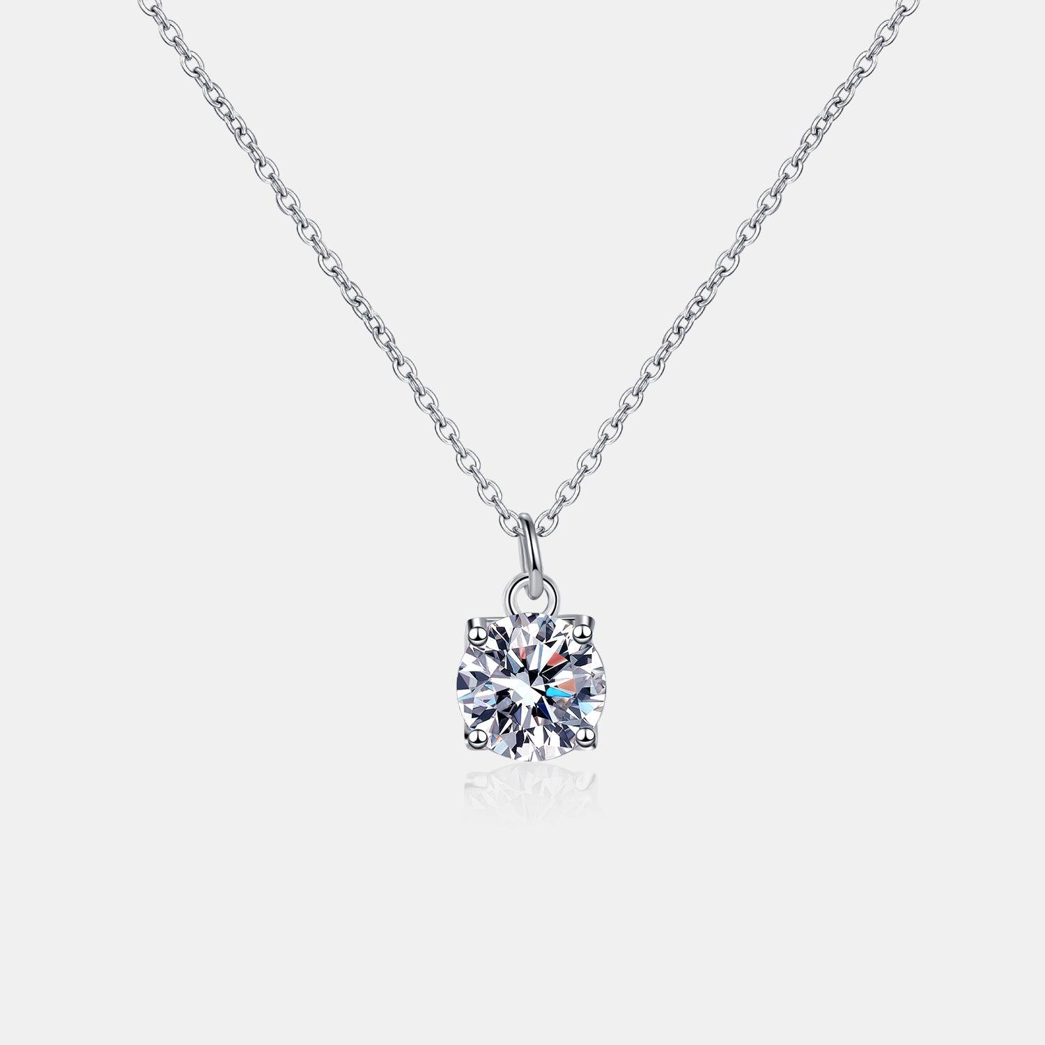1 Carat Moissanite 925 Sterling Silver Necklace Carauana Store