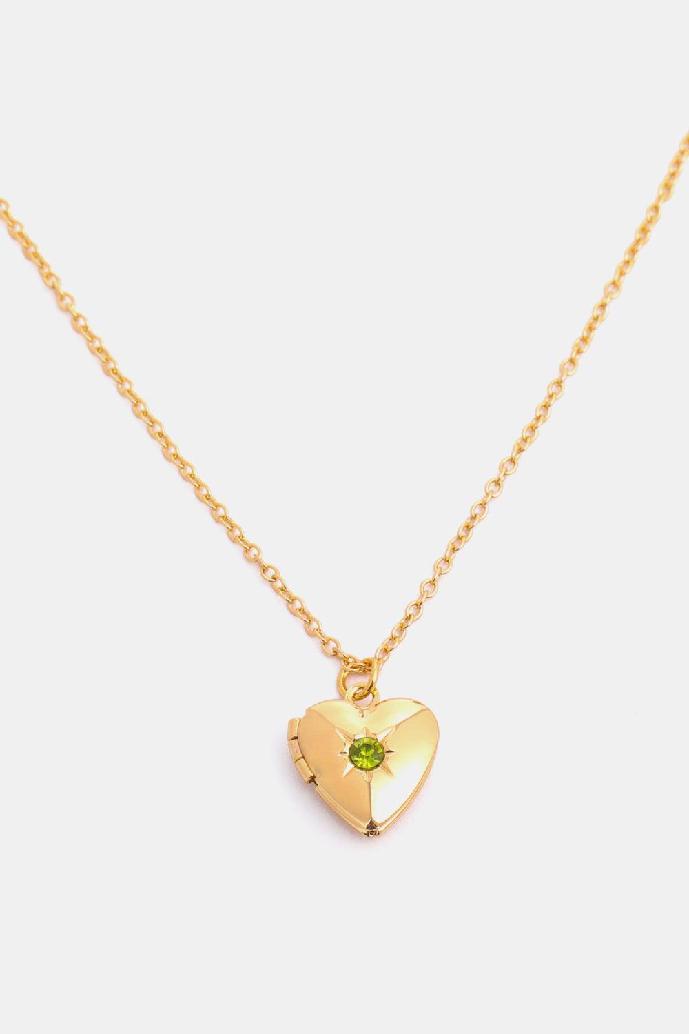 Zircon Heart Shape 14K Gold-Plated Pendant Necklace Carauana Store