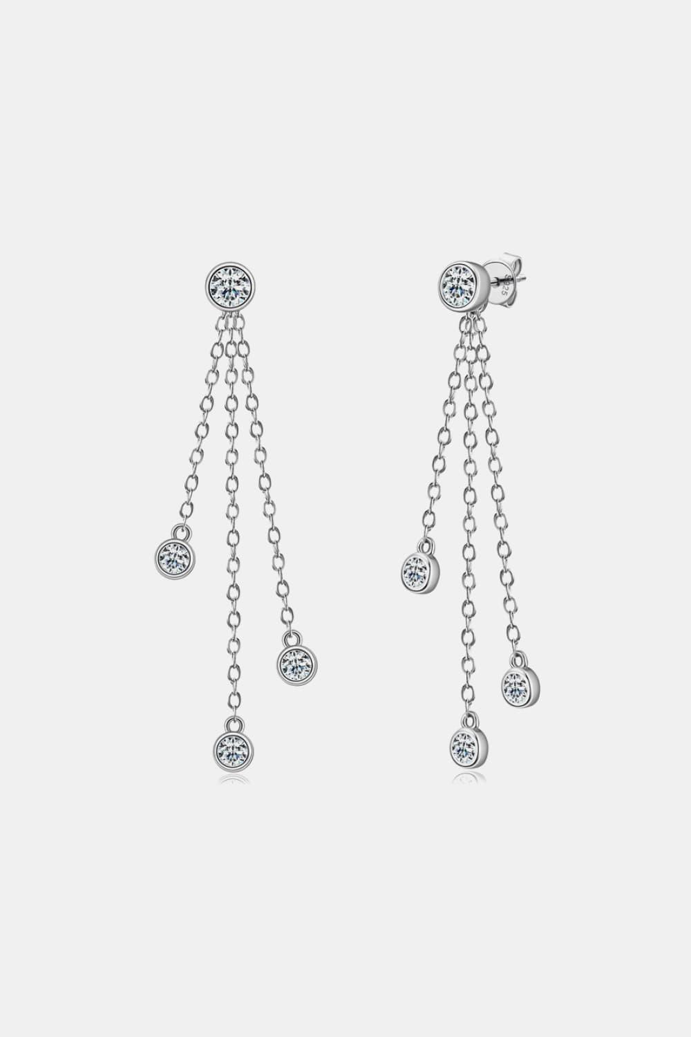 1.2 Carat Moissanite Layered Chain Earrings Carauana Store