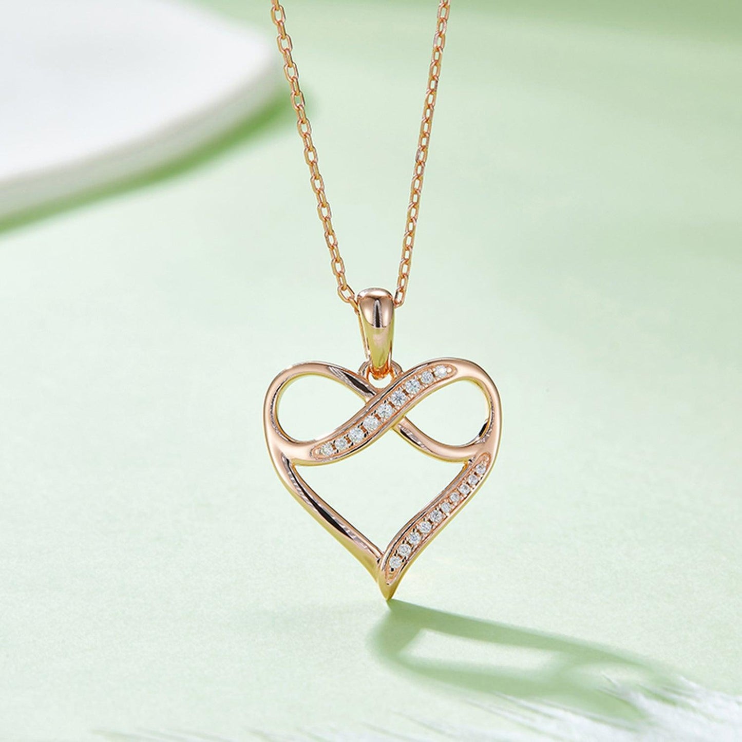 Moissanite 925 Sterling Silver Heart Necklace Carauana Store