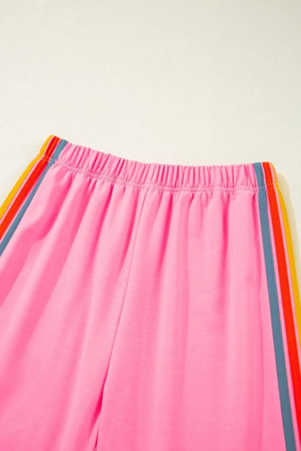 Contrast Striped Elastic Waist Active Pants Carauana Store