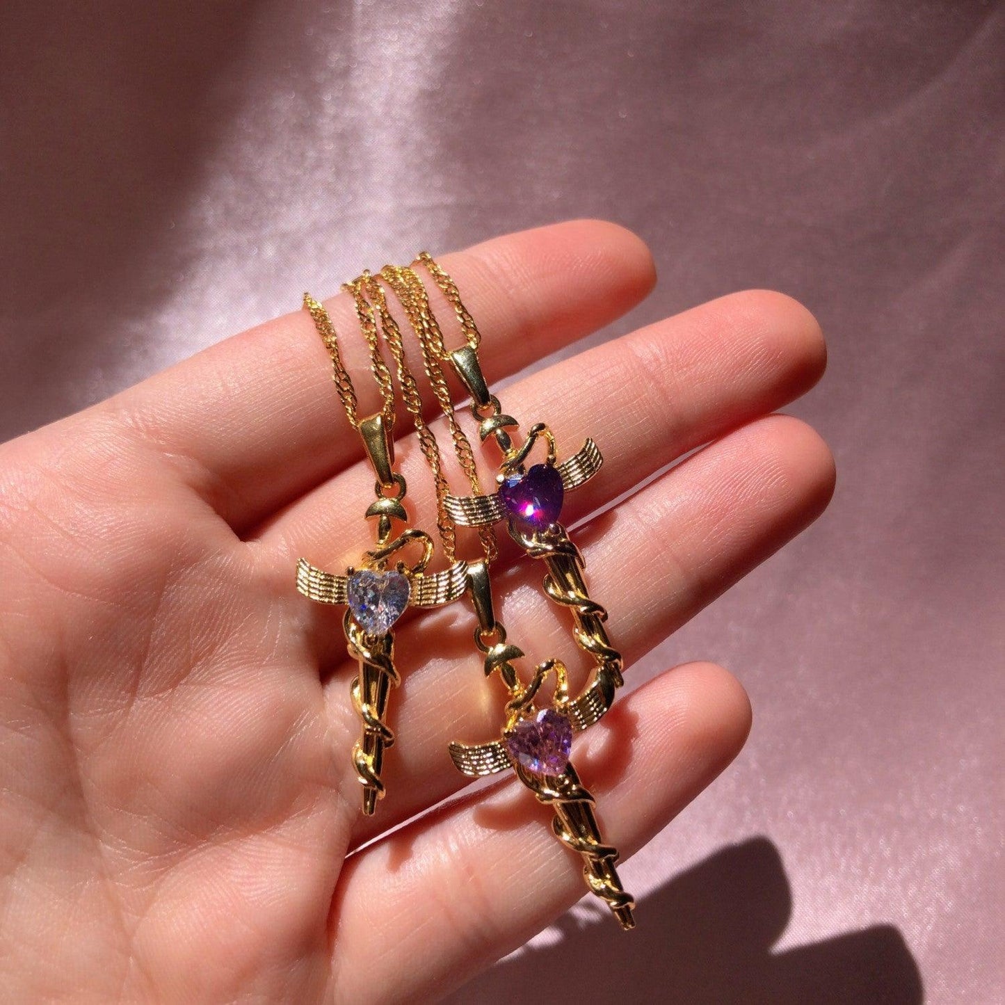 Copper Zircon Cross Pendant Necklace Carauana Store