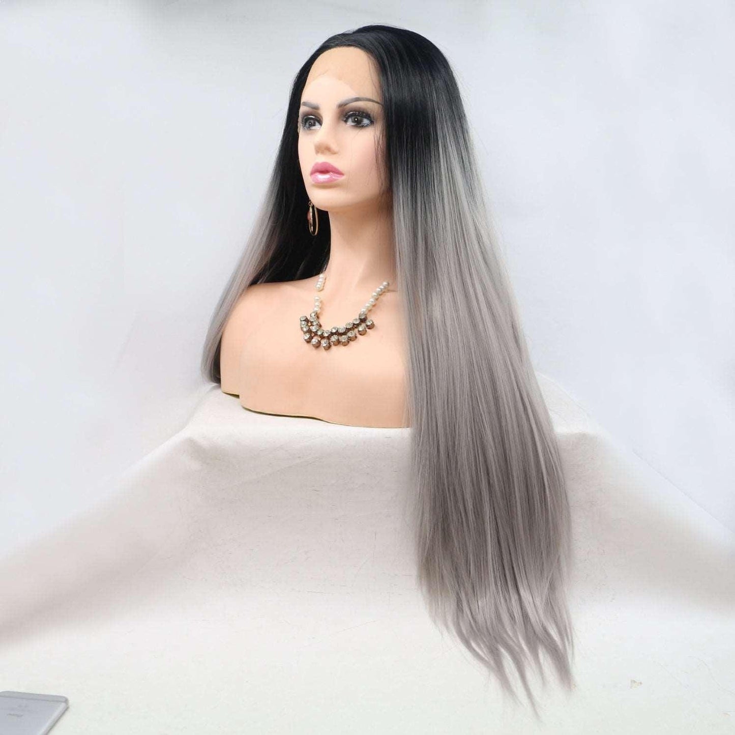 13*3" Lace Front Wigs Synthetic Long Straight 24" 130% Density Carauana Store
