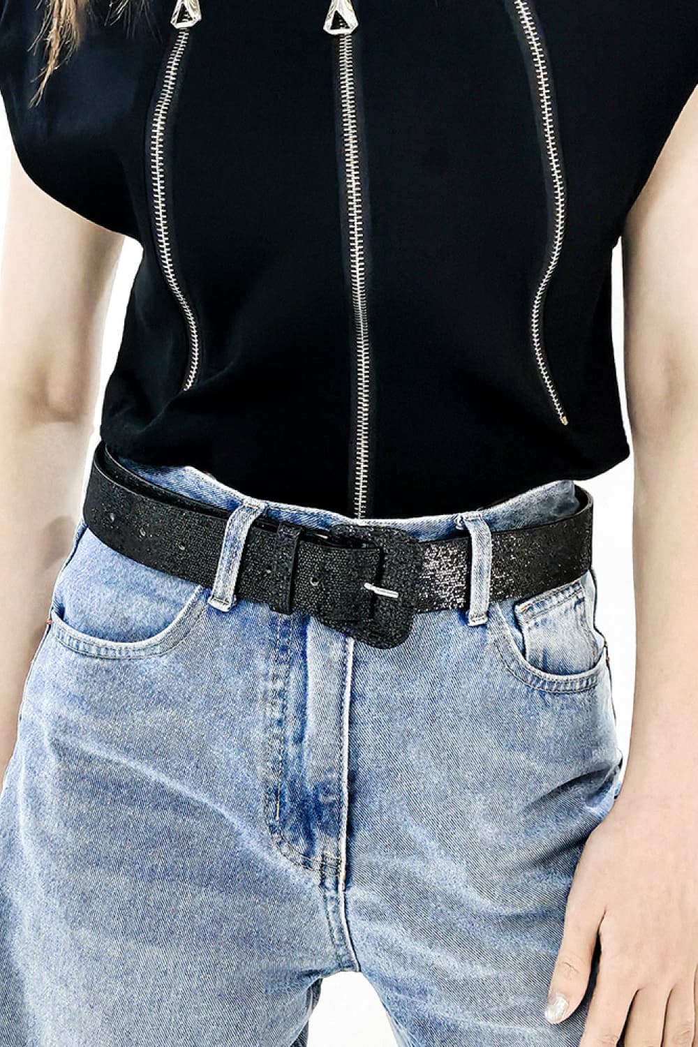 Glitter PU Leather Belt Carauana Store