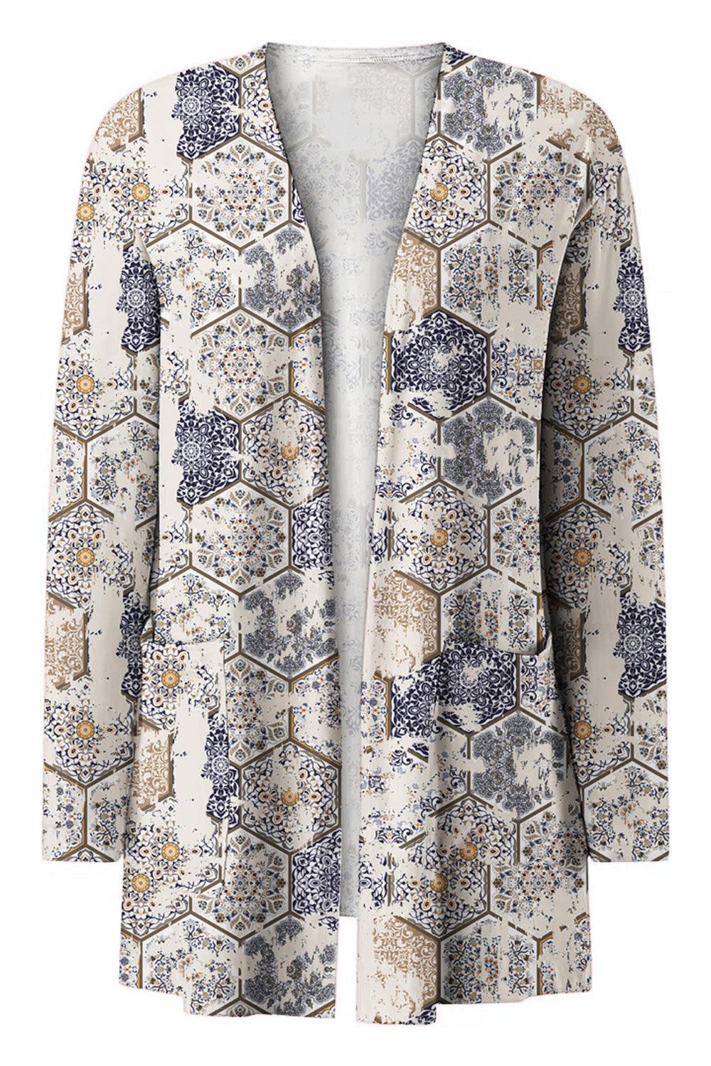 Printed Long Sleeve Cardigan Carauana Store