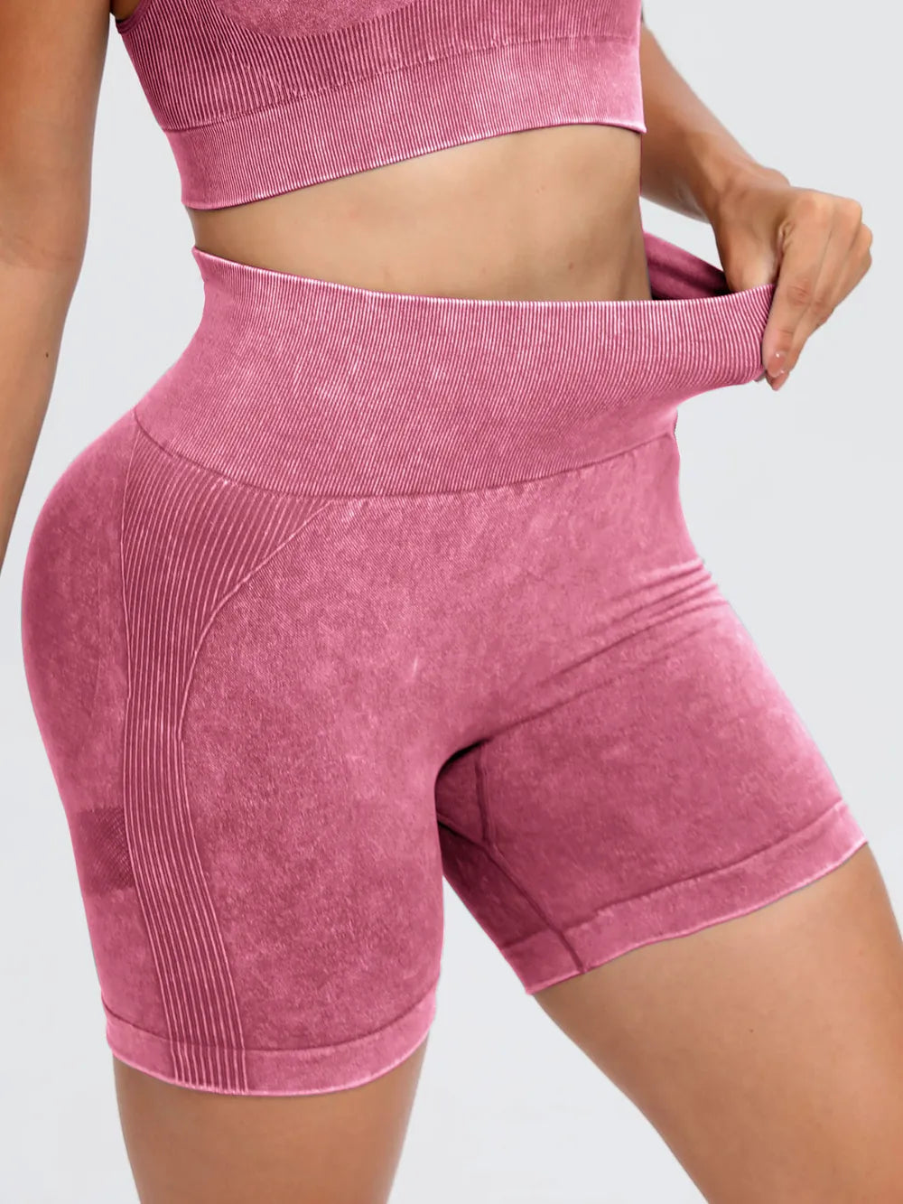 Washed High Waist Active Shorts Carauana Store