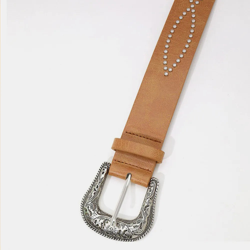 PU Leather Rhinestone Belt Carauana Store