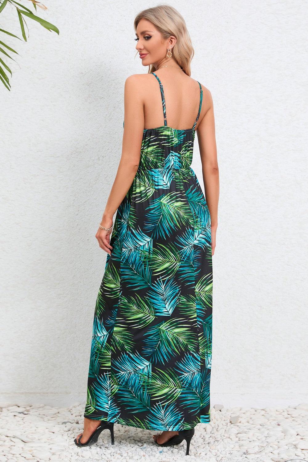 Printed Surplice Maxi Cami Dress Carauana Store