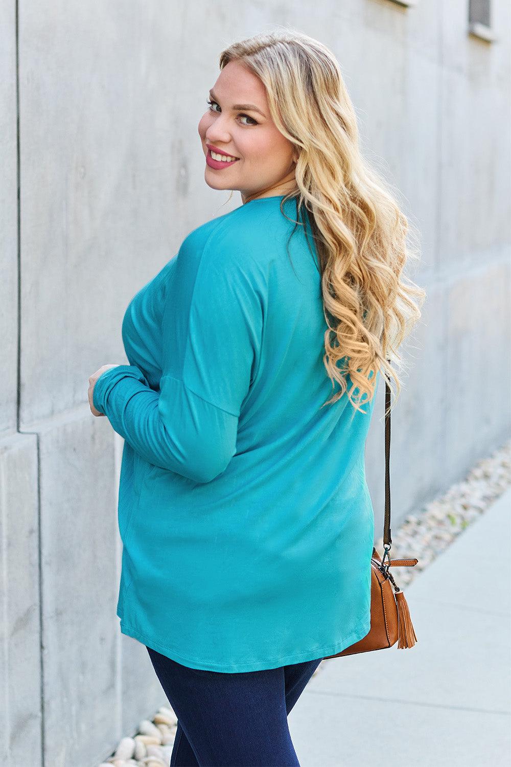 Basic Bae Full Size Round Neck Dropped Shoulder T-Shirt Carauana Store