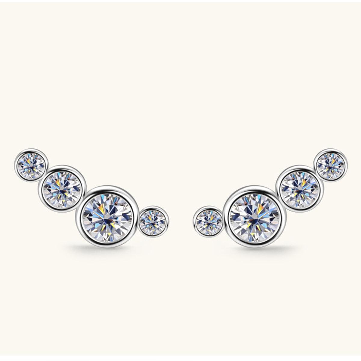 Moissanite 925 Sterling Silver Stud Earrings Carauana Store