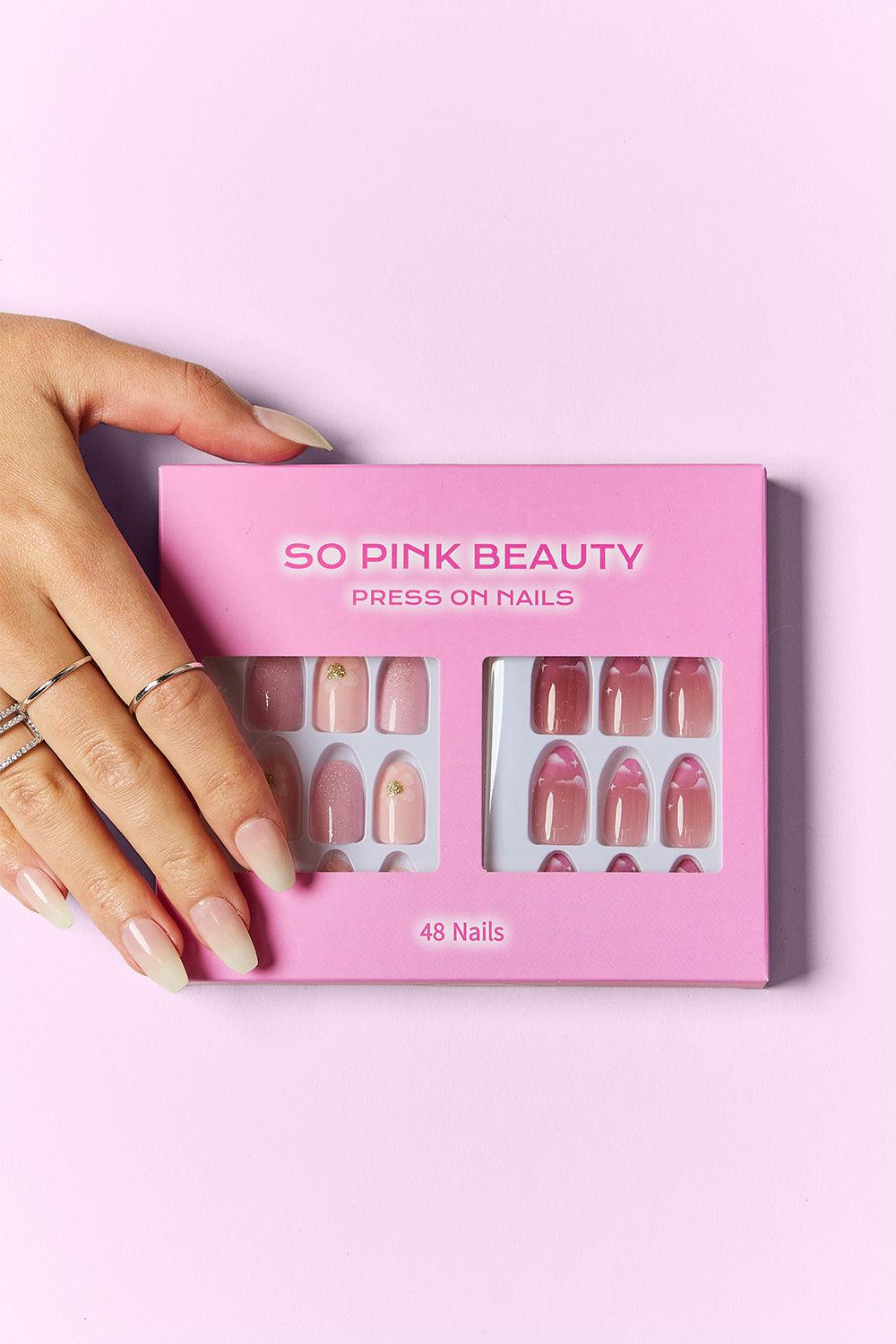 SO PINK BEAUTY Press On Nails 2 Packs Carauana Store
