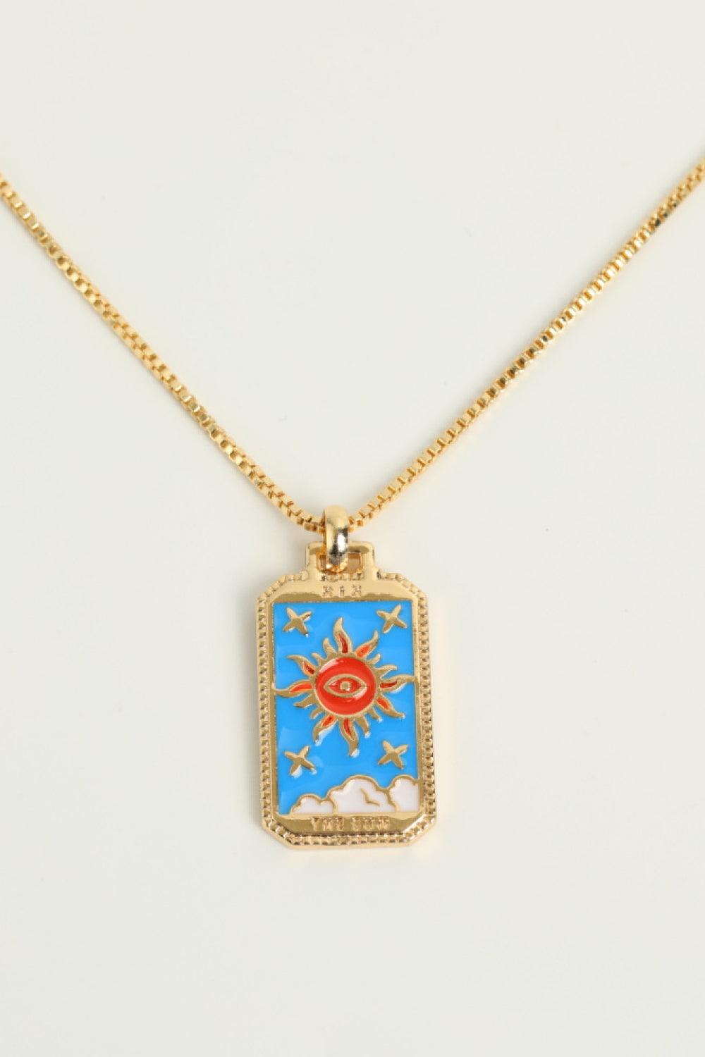 Tarot Card Pendant Copper Necklace Carauana Store