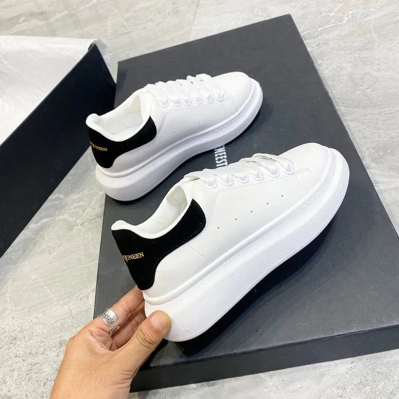 PU Leather Lace Up Round Toe Platform Sneakers Carauana Store