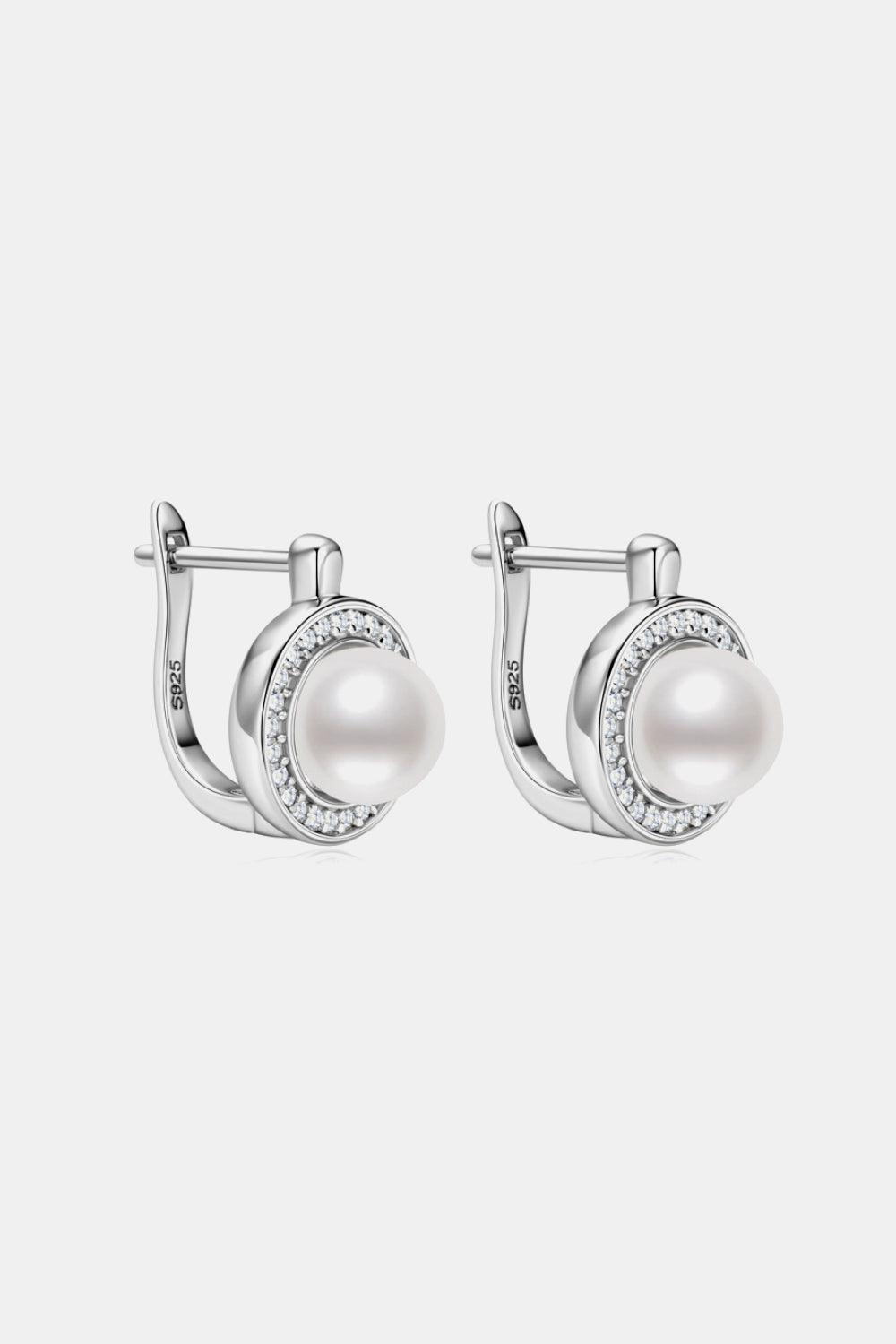 Moissanite Pearl 925 Sterling Silver Earrings Carauana Store