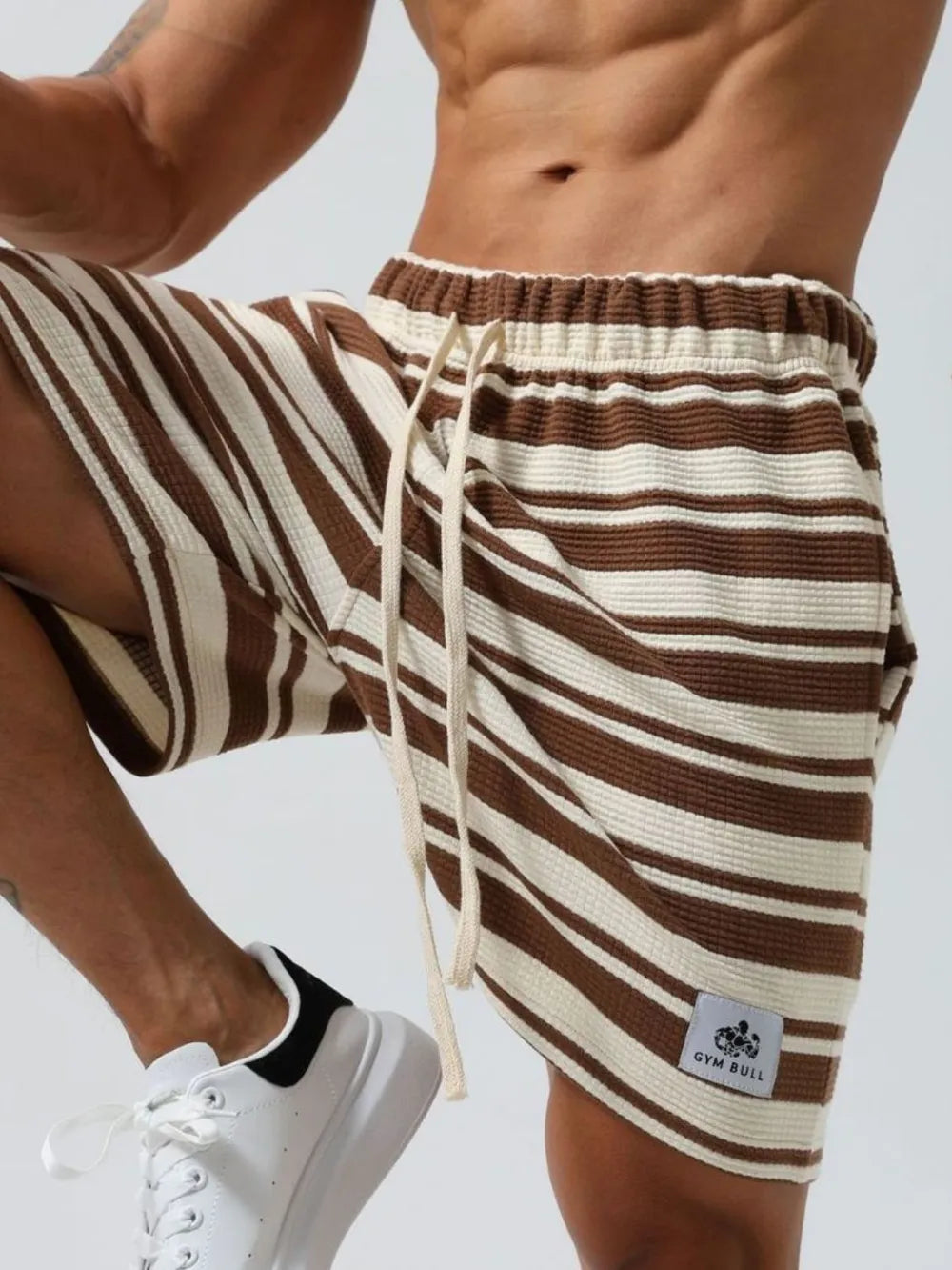 Men's Plus Size Drawstring Striped Shorts Carauana Store