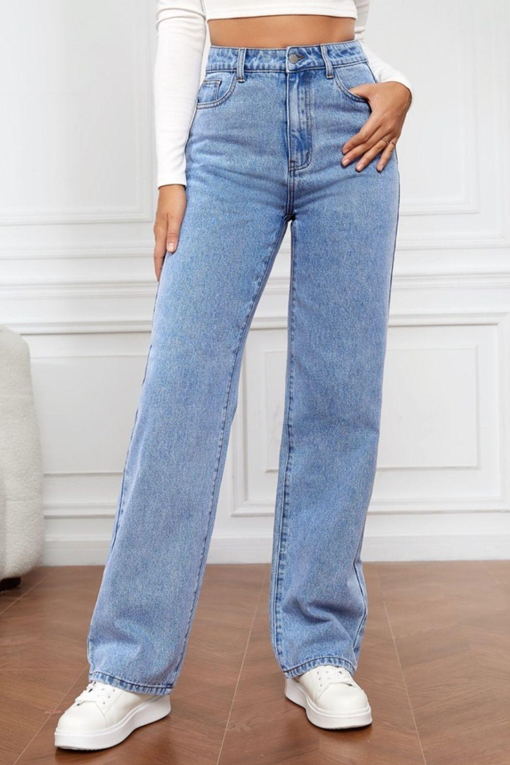 High Waist Straight Jeans Carauana Store