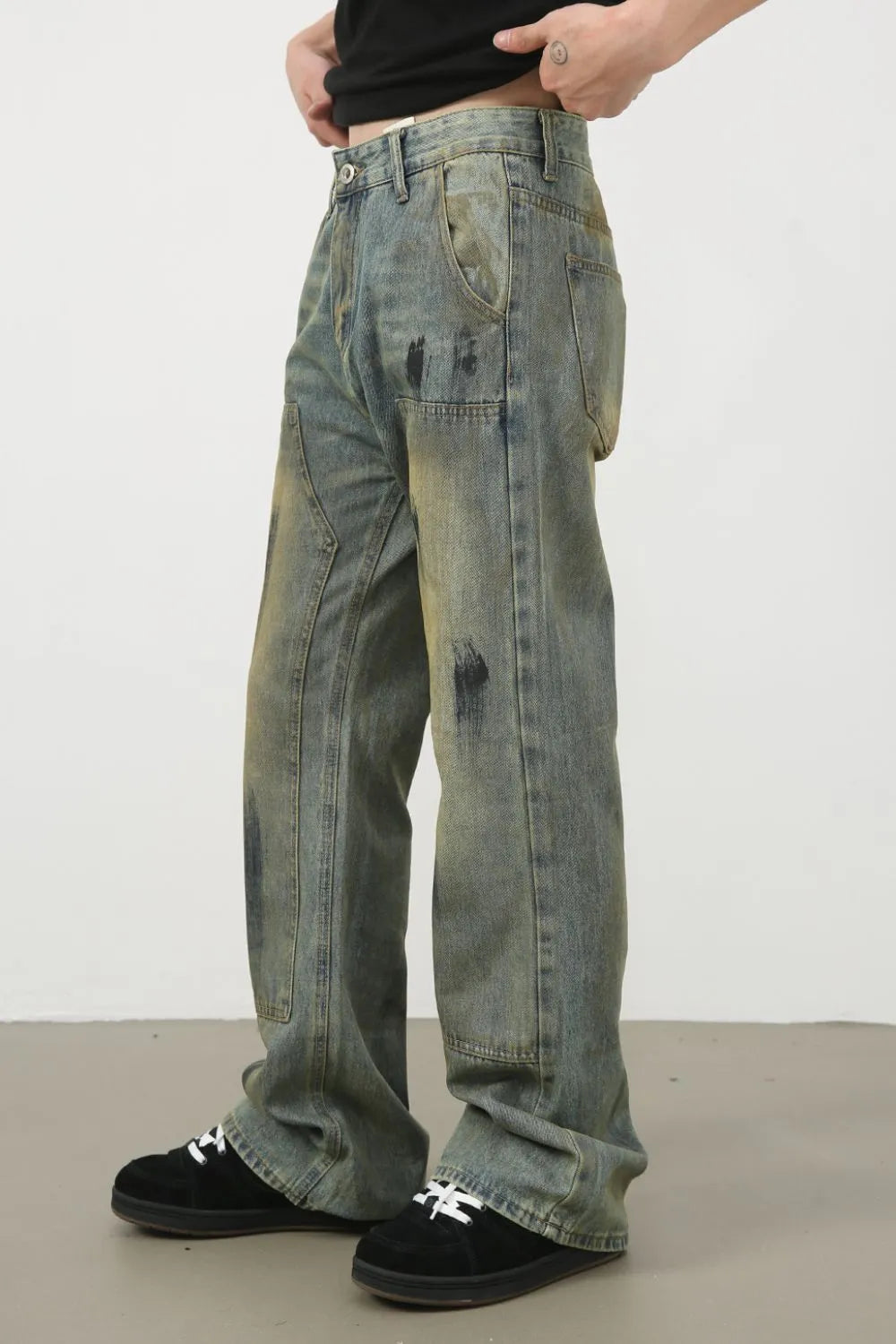 Men's Mid Rise Loose Fit Jeans Carauana Store