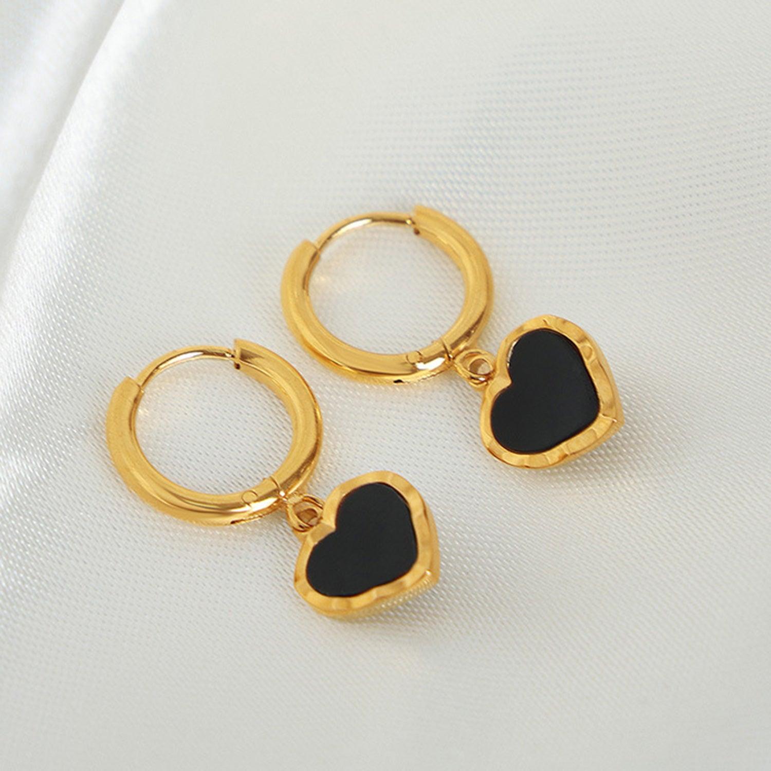 18K Gold-Plated Heart Drop Earrings Carauana Store