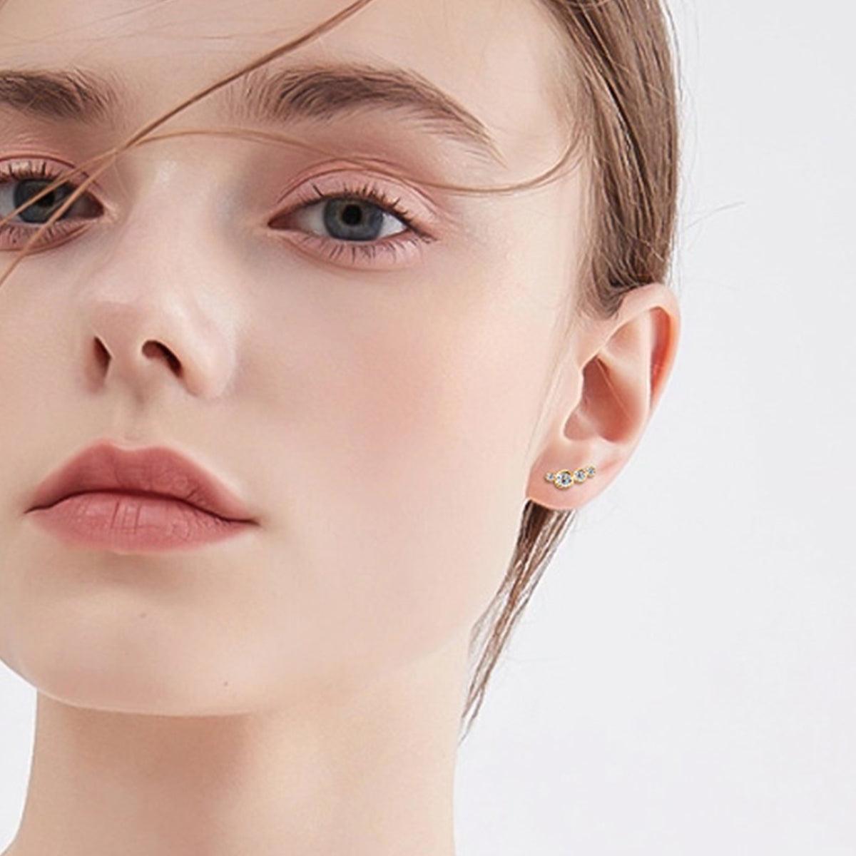 Moissanite 925 Sterling Silver Stud Earrings Carauana Store