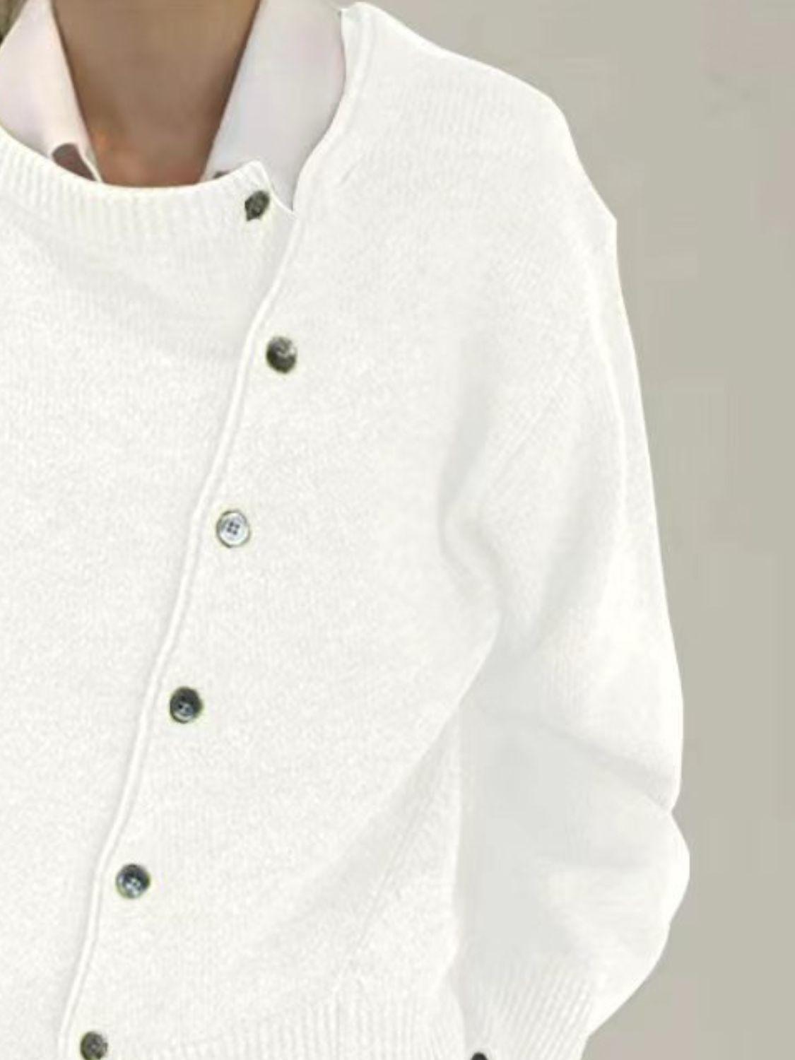 Dropped Shoulder Buttoned Cardigan Carauana Store