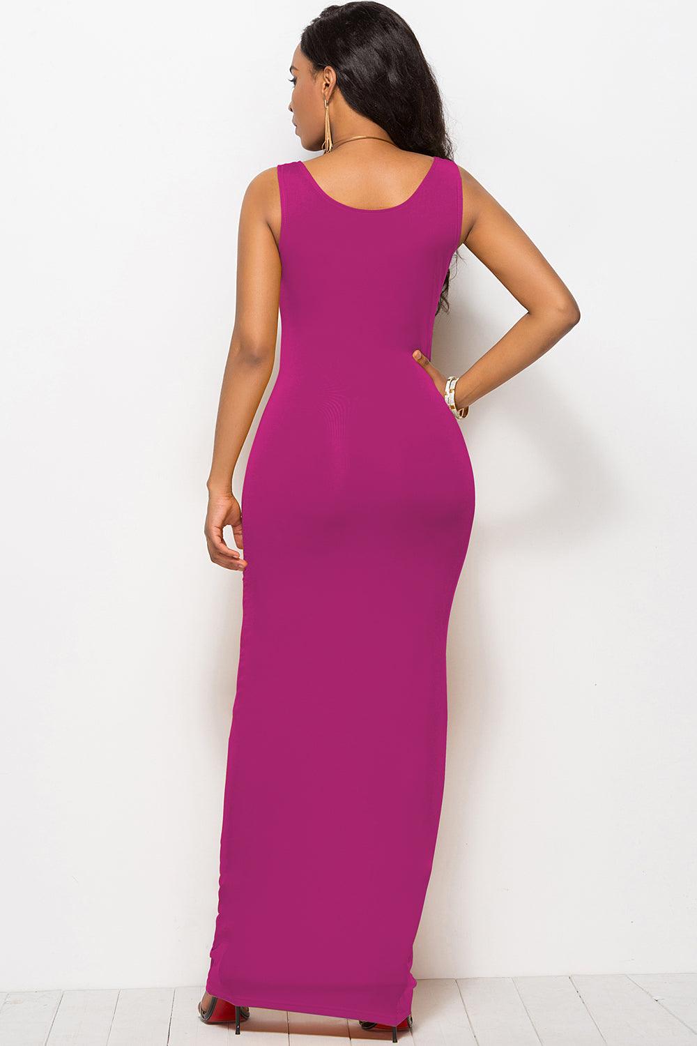 Scoop Neck Wide Strap Maxi Dress Carauana Store