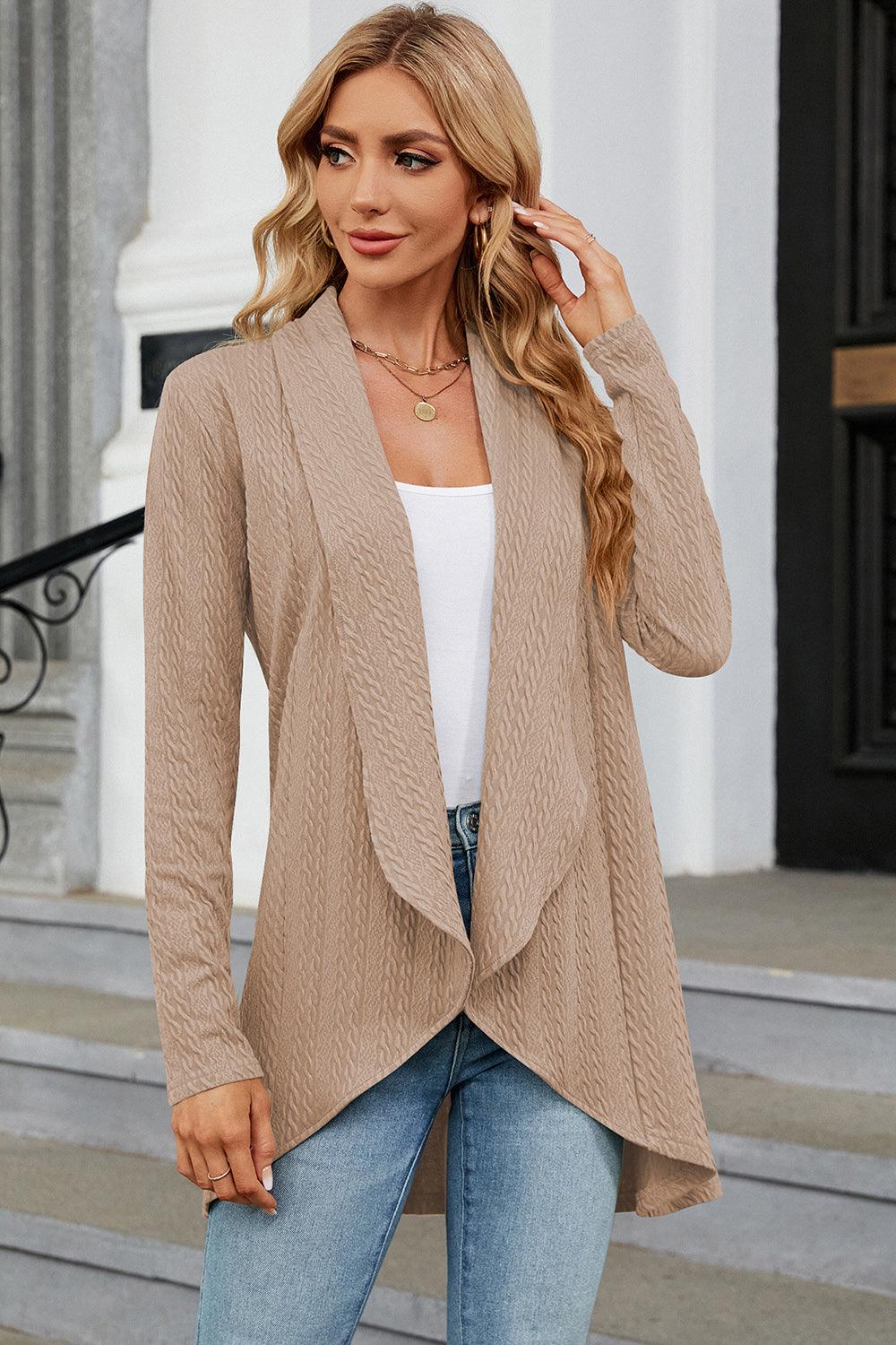 Open Front Long Sleeve Cardigan Carauana Store