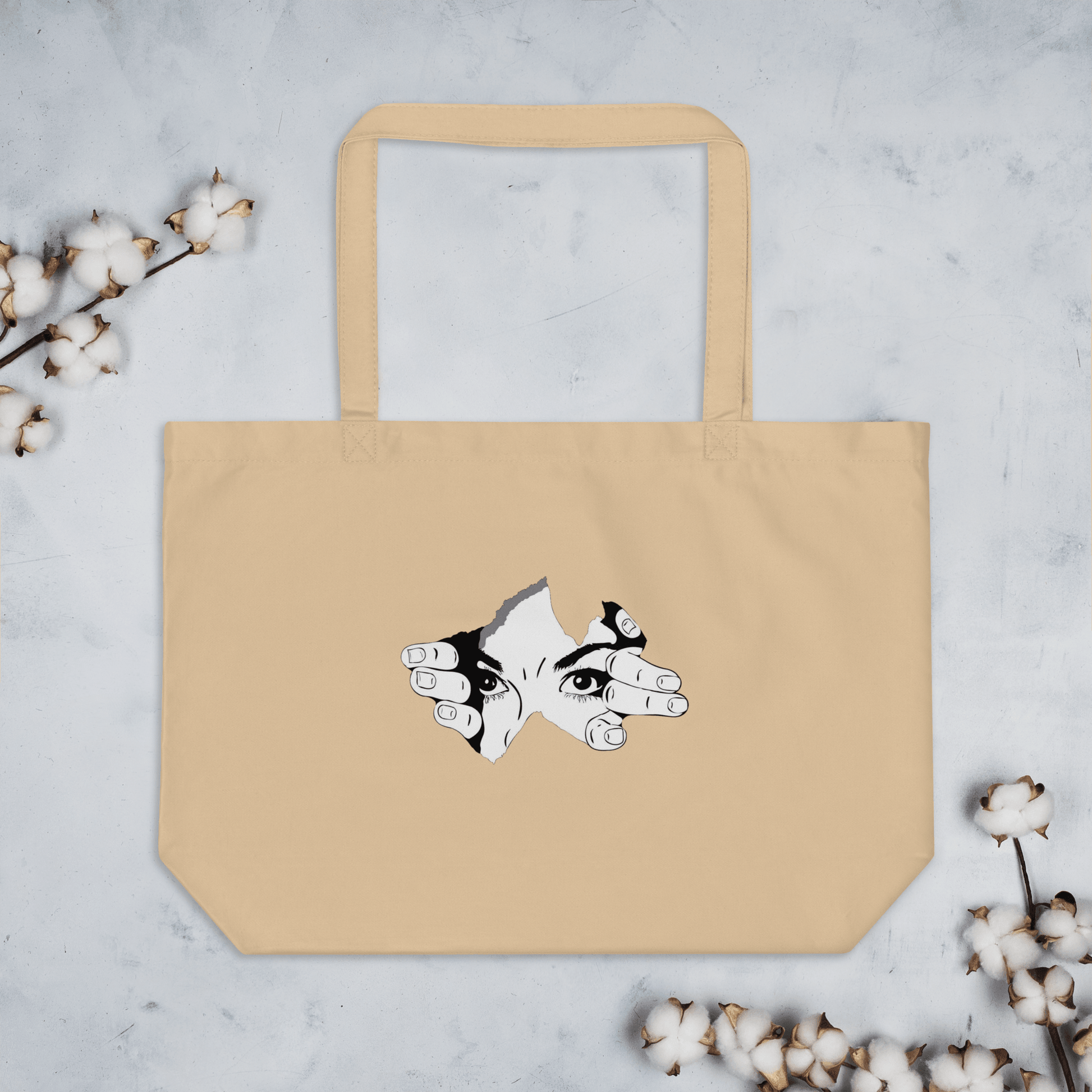 CARAUANA Large organic tote Bag Beige Carauana Store