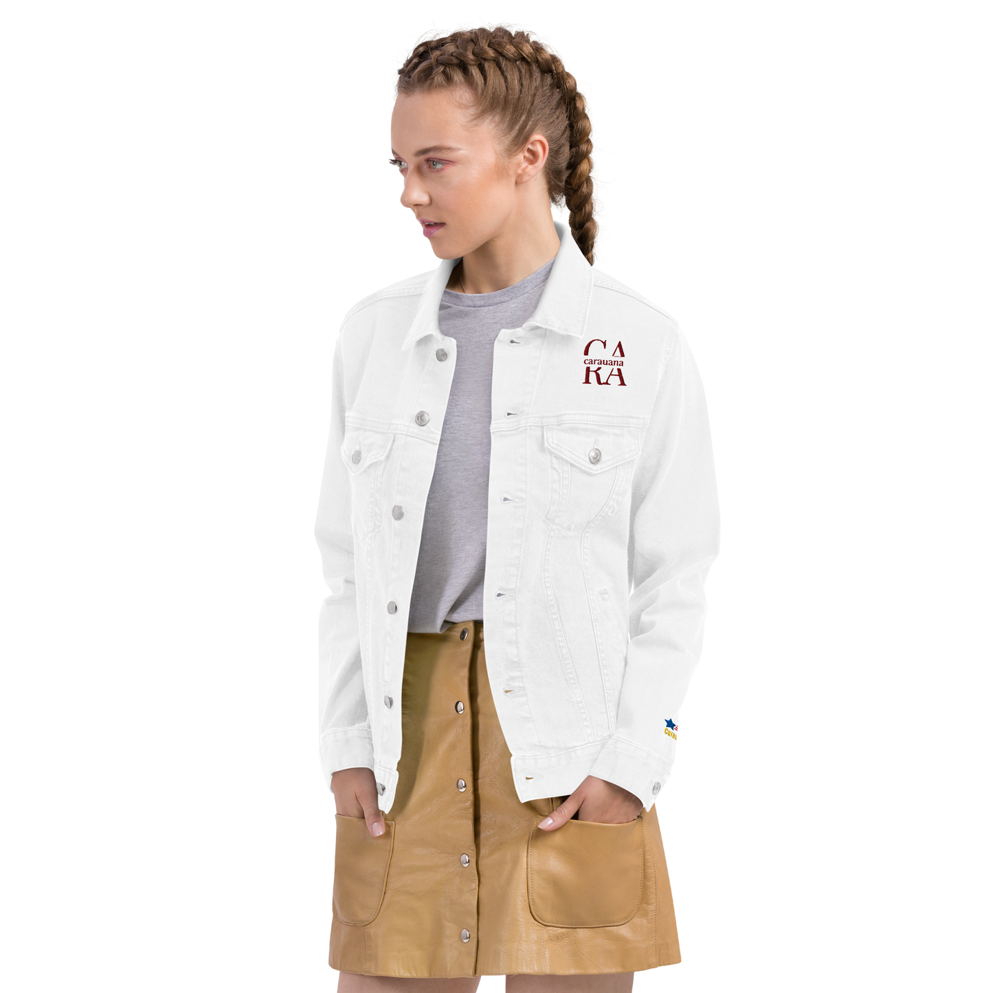 CaRaUaNa Original denim jacket white Carauana Store