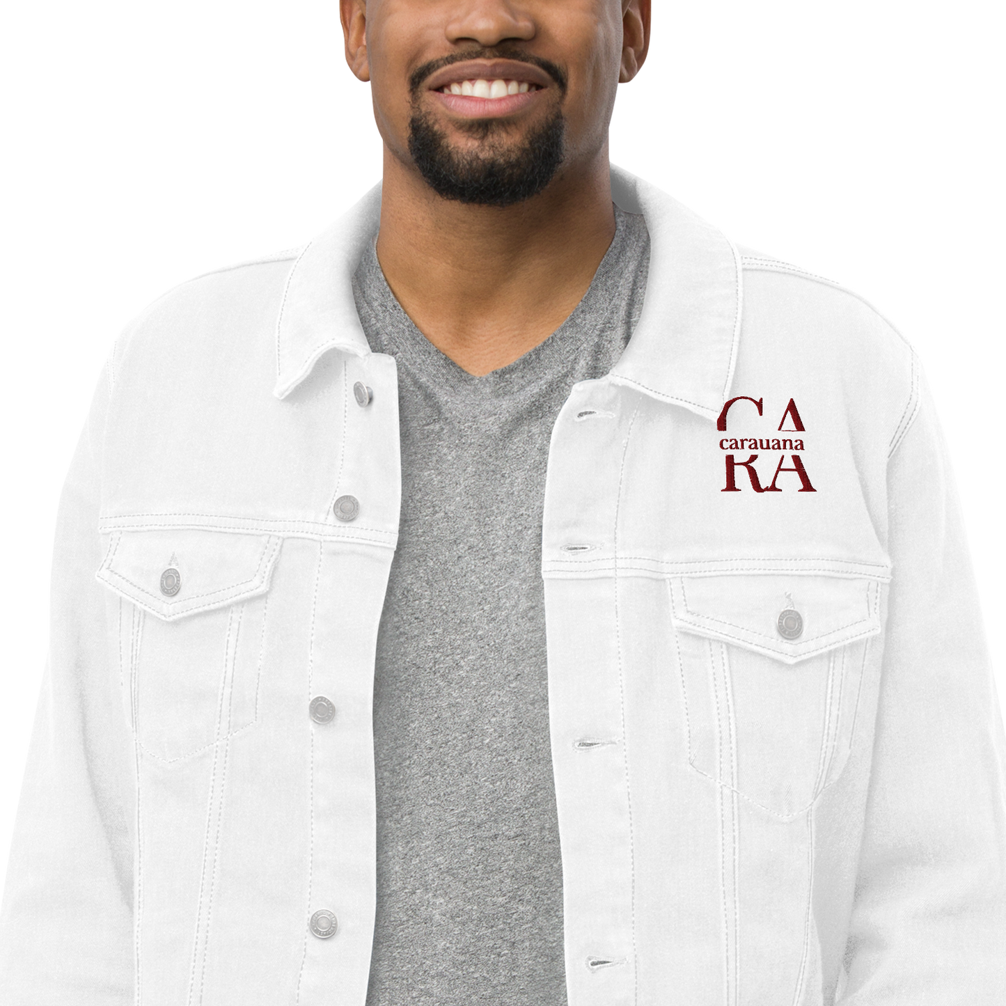 CaRaUaNa Original denim jacket white Carauana Store