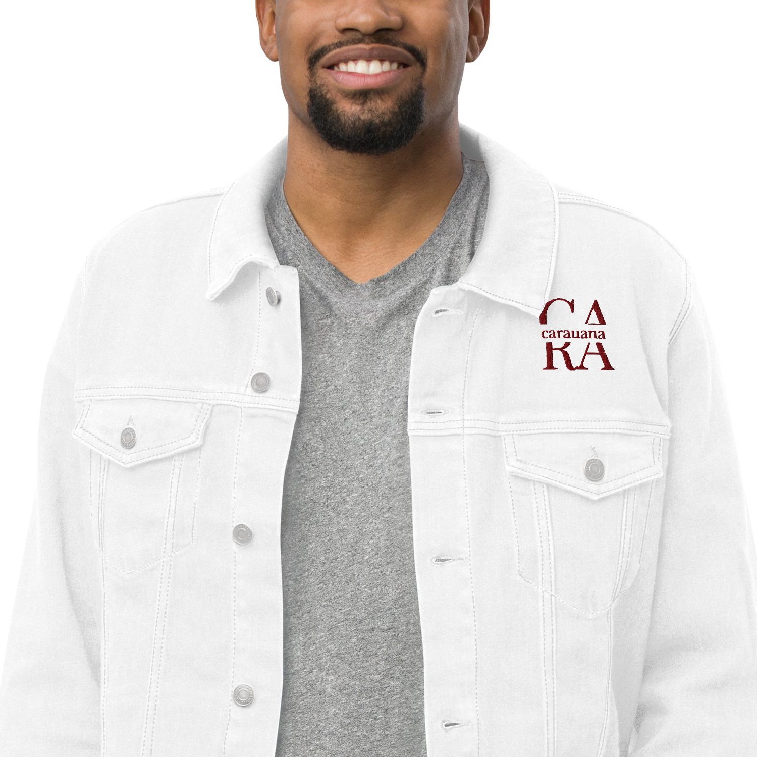 CaRaUaNa Original denim jacket white Carauana Store