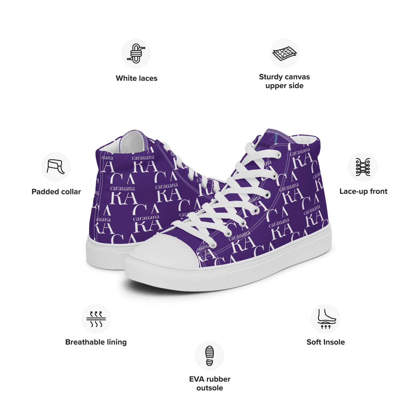 CARAUANA Hip Hop canvas shoes violet Branded Carauana Store