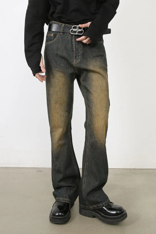 Men's Washed Bootcut Jeans Carauana Store